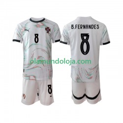 Camisola Portugal Bruno Fernandes 8 Criança Equipamento Segundo 2025-2026 Manga Curta